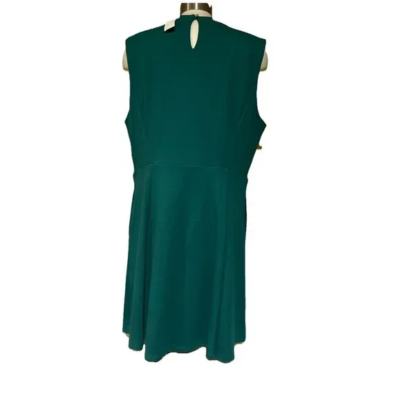 Holiday Sleeveless Green Black Bow Dress Coquette Draper James Pockets New - Picture 10 of 14